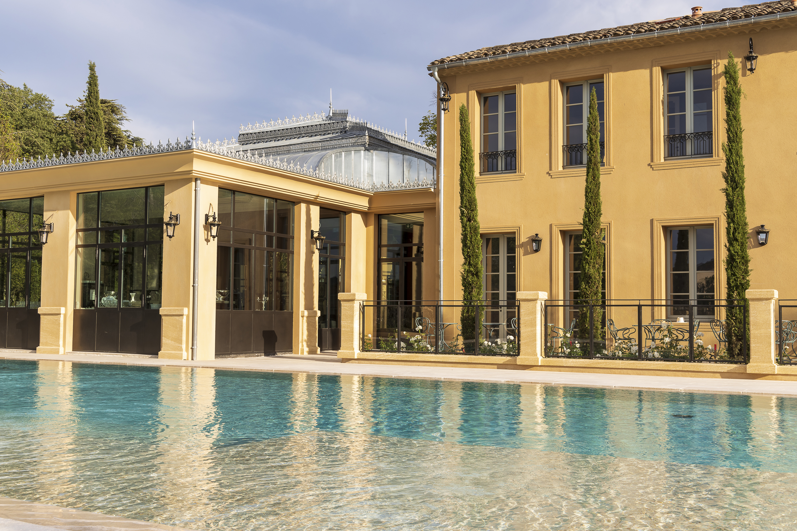 Terraza del hotel 5 estrellas Villa Saint-Ange en Aix-en-Provence