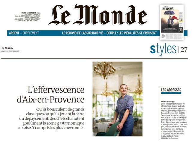 Le Monde N°23875 "L'effervescence d'Aix-en-Provence" Style Gastronomie