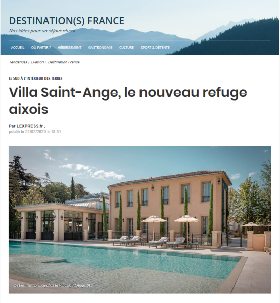 L'Express: Villa Saint-Ange, uus varjupaik