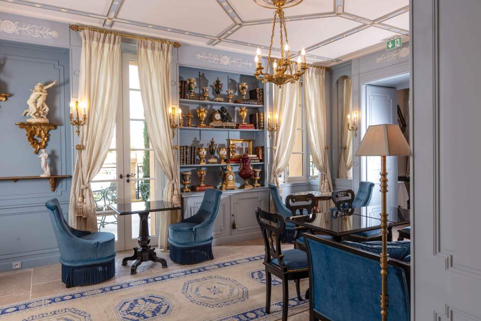 Salon bleu Louise de Vilmorin - Villa Saint Ange en Provence,aix-en-provence